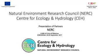 Natural Environment Research Council (NERC)  Centre for Ecology &amp; Hydrology (CEH)  Pr