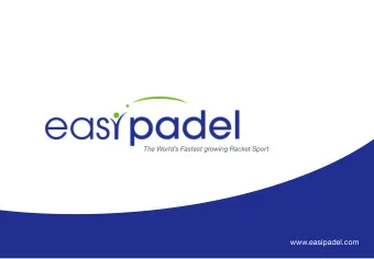 www.easipadel.com  Introduction  Easipadel is an international organization that has built more