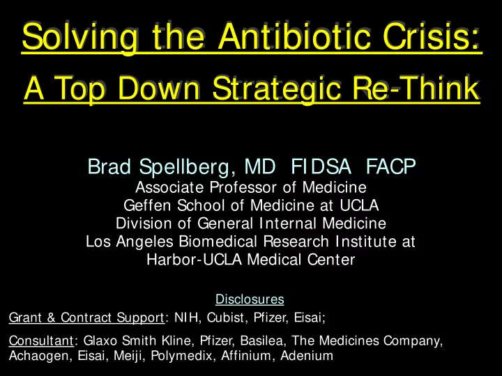 solving the antibiotic crisis