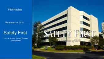 Safety First  Drug &amp; Alcohol Testing Program  Management  2018 DOT 49 CFR Revisions