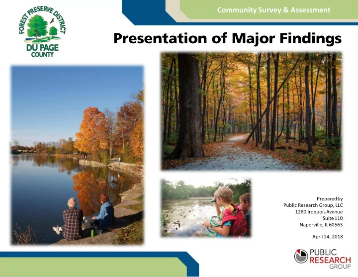 presentation of major findings