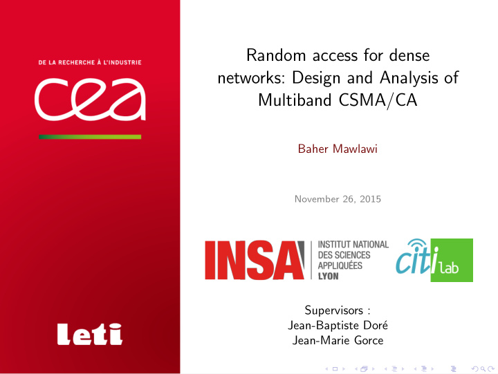 random access for dense networks design and analysis of