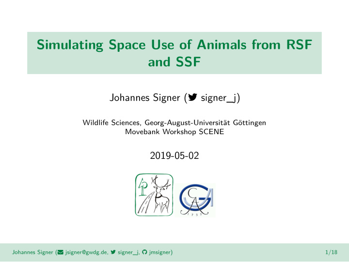 simulating space use of animals from rsf and ssf