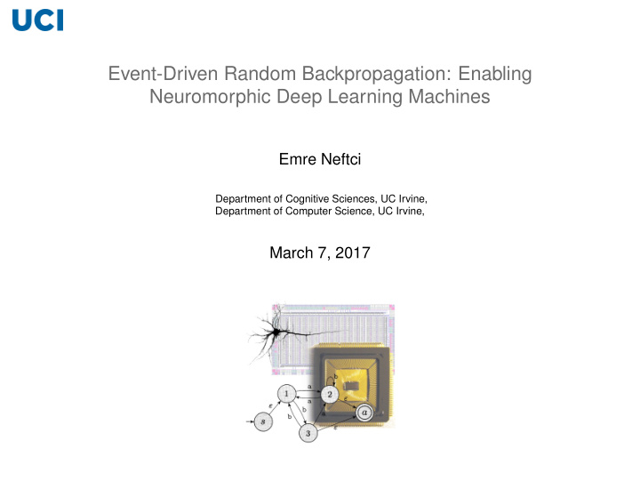 event driven random backpropagation enabling neuromorphic