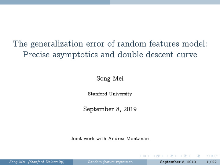 the generalization error of random features model precise