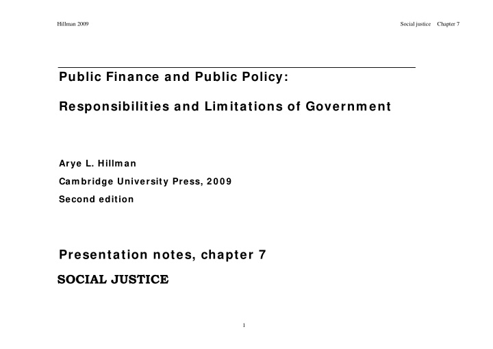 public finance and public policy responsibilities and lim