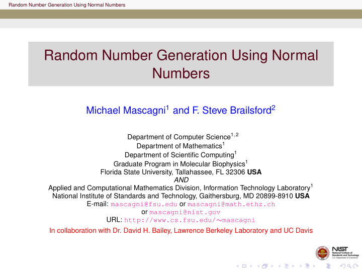 random number generation using normal numbers