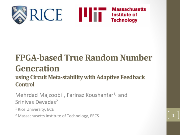 fpga based true random number generation