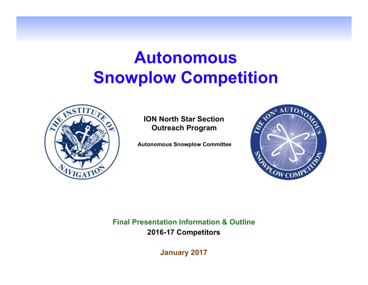 autonomous snowplow competition