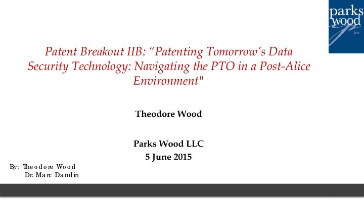 patent breakout iib patenting tomorrow s data security
