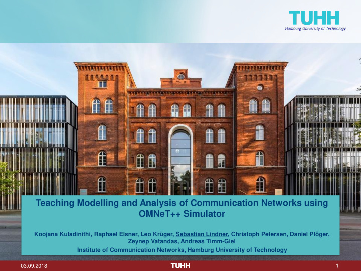 teaching modelling and analysis of communication networks