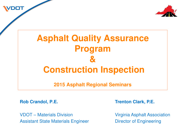 asphalt quality assurance