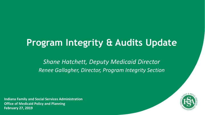 program integrity audits update