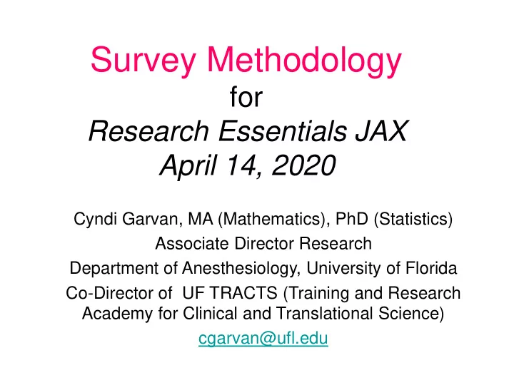 survey methodology
