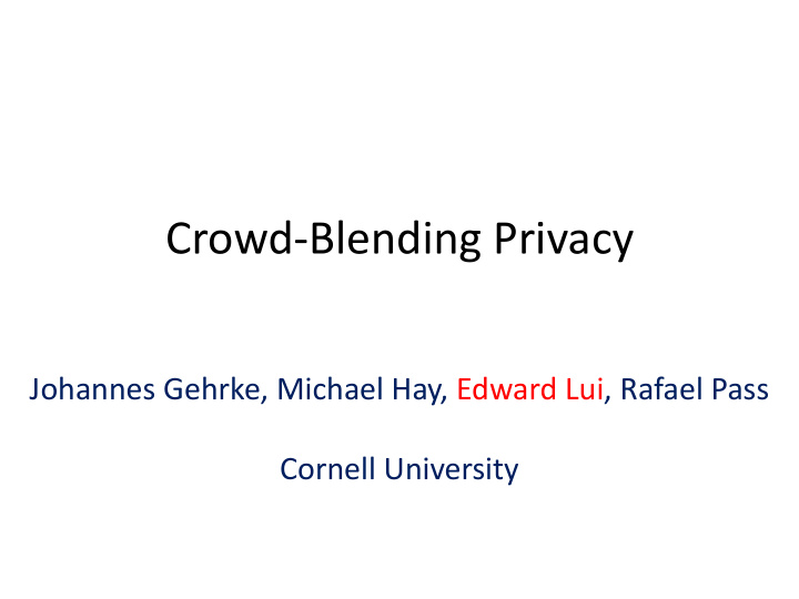 crowd blending privacy