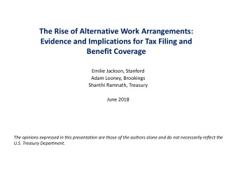 The Rise of Alternative Work Arrangements: Evidence and Implications for Tax Filing and Benefit