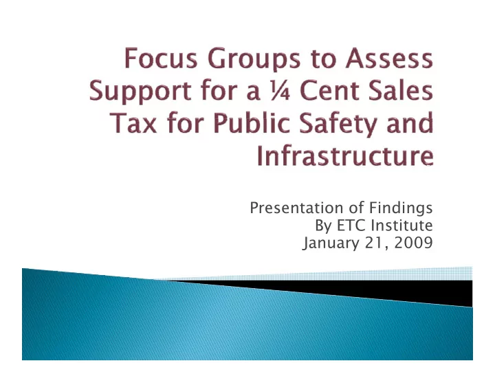 presentation of findings g by etc institute january 21