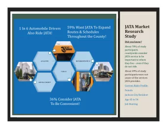 JATA Market  59% Want JATA To Expand  1 In 6 Automobile Drivers  Research  Routes &amp; Schedules