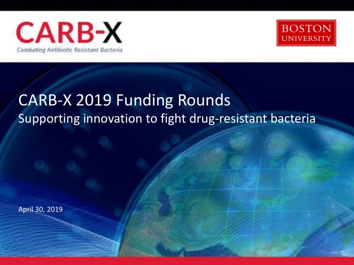 carb x 2019 funding rounds