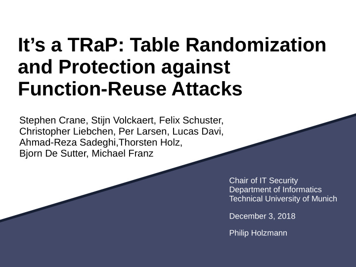 it s a trap table randomization and protection against