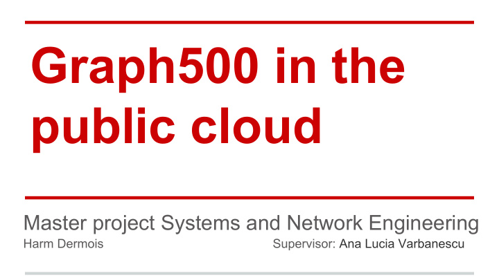 graph500 in the public cloud