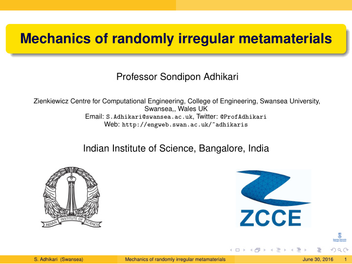 mechanics of randomly irregular metamaterials