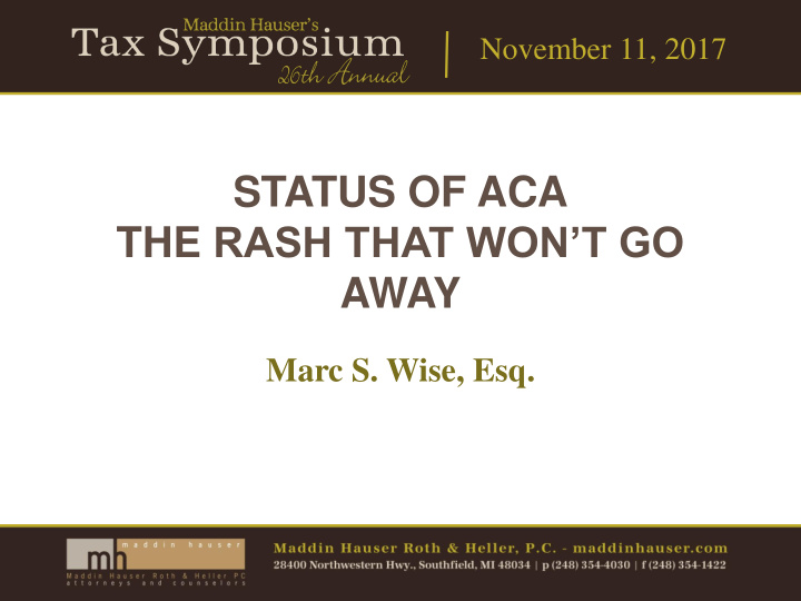 status of aca
