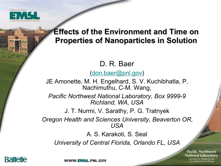 effects of the environment and time on effects of the