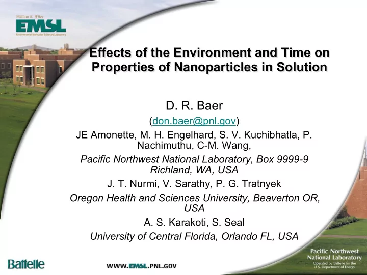 effects of the environment and time on effects of the