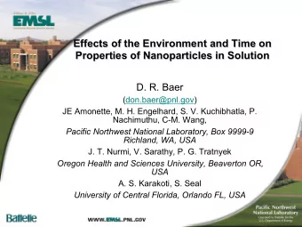 Effects of the Environment and Time on  Effects of the Environment and Time on  Properties of