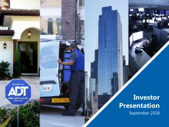 Investor  Presentation  September 2018  Forward Looking Statements &amp; Non-GAAP Measures  Forward