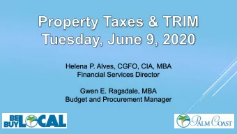 Helena P. Alves, CGFO, CIA, MBA  Financial Services Director  Gwen E. Ragsdale, MBA  Budget and