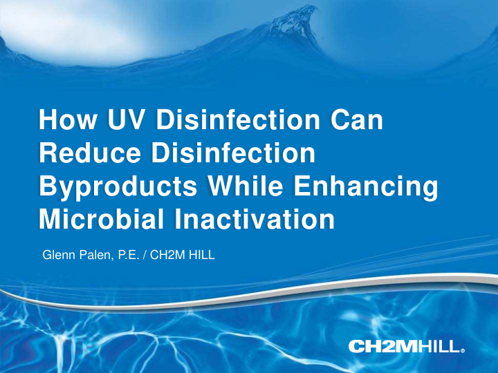 how uv disinfection can reduce disinfection byproducts