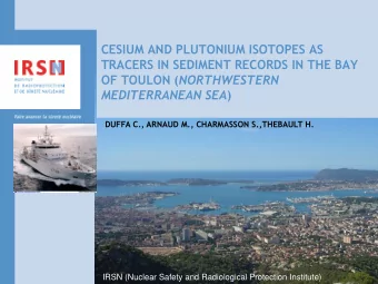 TRACERS IN SEDIMENT RECORDS IN THE BAY OF TOULON ( NORTHWESTERN MEDITERRANEAN SEA )  DUFFA C.,