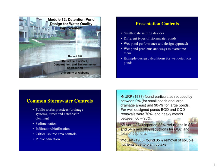 common stormwater controls