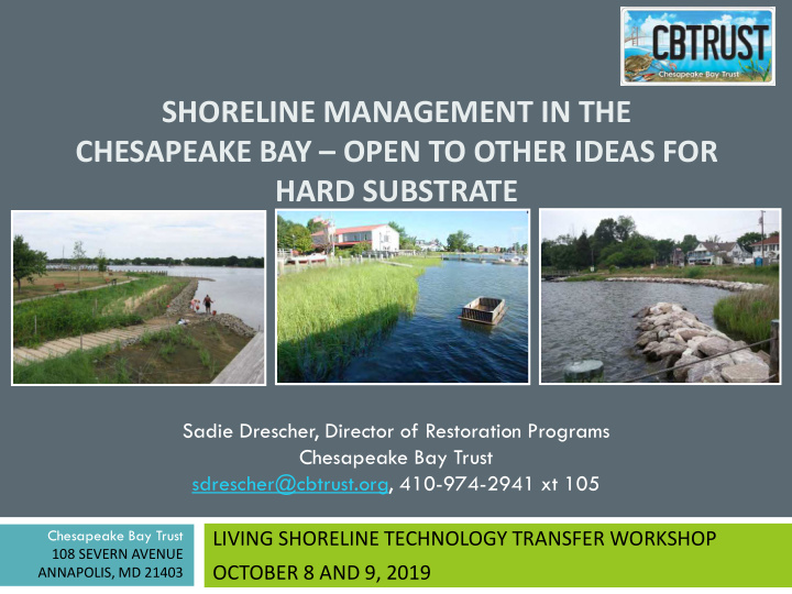 shoreline management in the chesapeake bay open to other