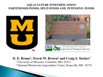 Development of the Partitioned Aquaculture System at Clemson University;  1987-2008 - Green-water