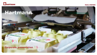 Hartmann  Corporate presentation  1  Q1 2020 highlights  Europe,  Americas  machinery and  40%