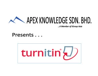 WHAT IS TURNITIN?  Turnitin is an educational tool that allows educators to check  for the