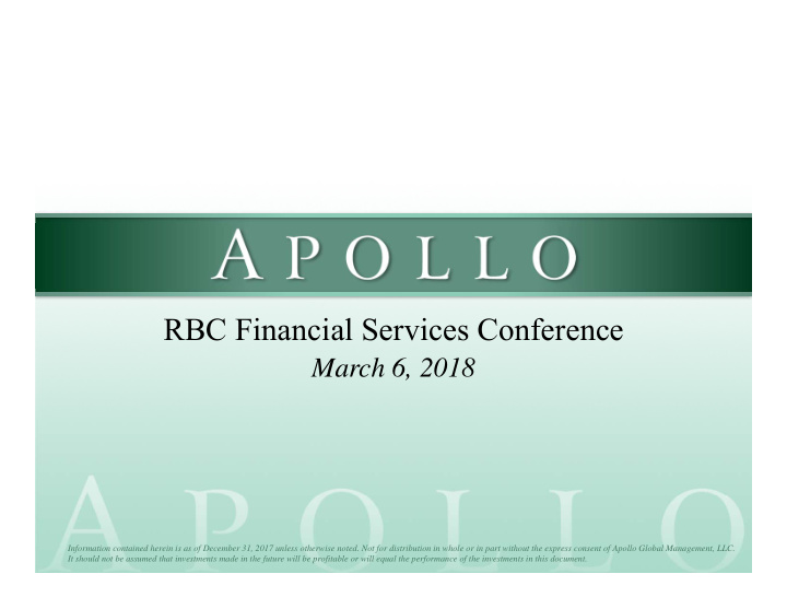 rbc financial services conference