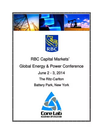 RBC Capital Markets  RBC Capital Markets  Global Energy &amp; Power Conference  Global Energy