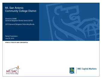 Mt. San Antonio  Community College District  Election of 2008  General Obligation Bonds Series