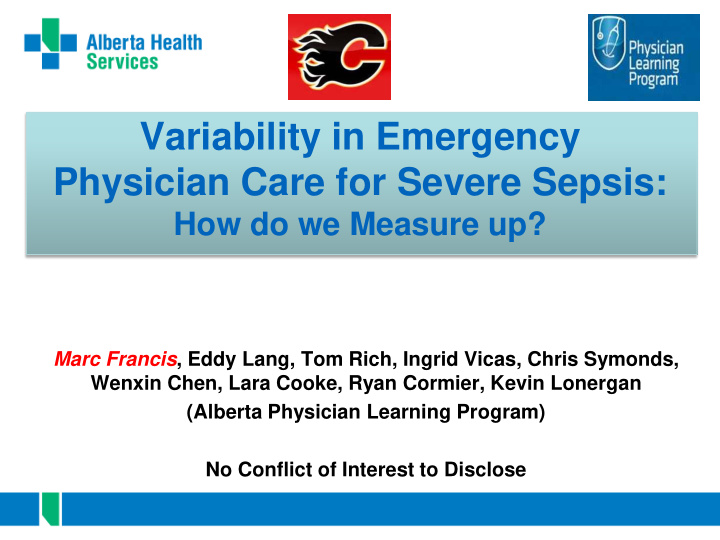 variability in emergency physician care for severe sepsis