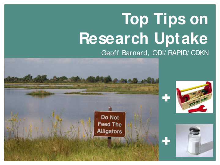 top tips on research uptake