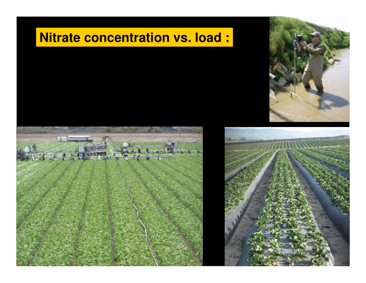 nitrate concentration vs load nitrate concentration vs