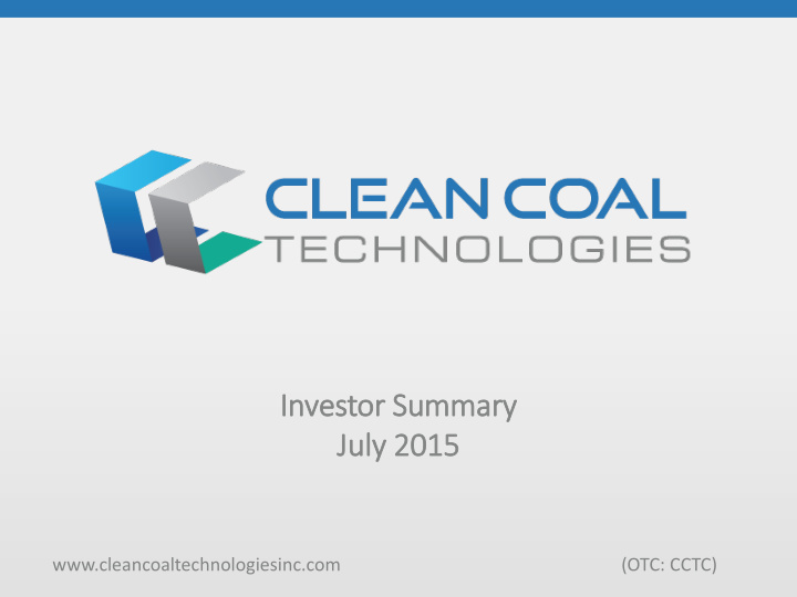 investor su r summary ry july 2 ly 2015