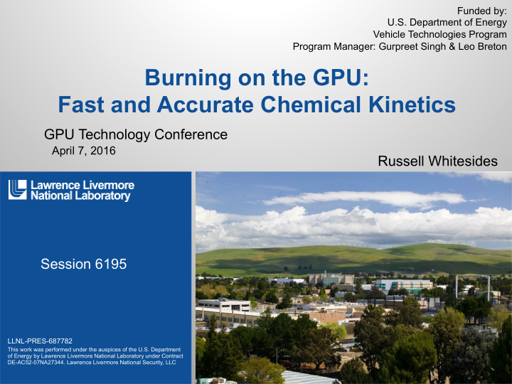 burning on the gpu fast and accurate chemical kinetics