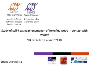 Stu  tudy of  f self  lf-heating phenomenon of  f torrefied wood in  in contact wit  ith  oxygen