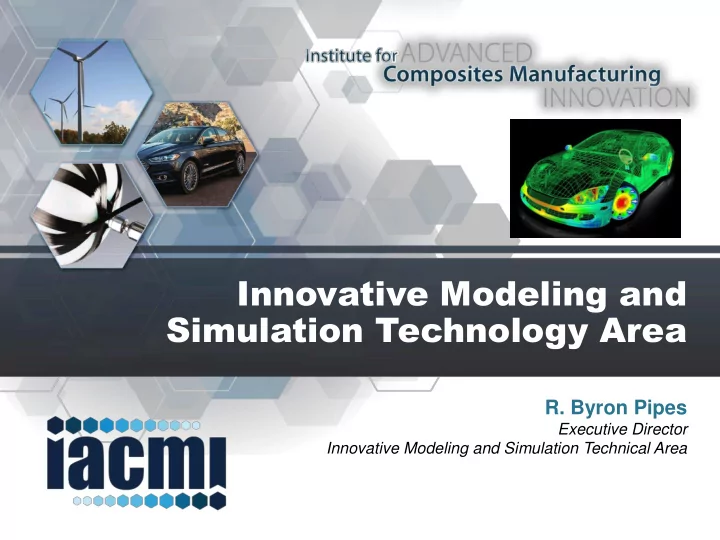 innovative modeling and simulation technology area