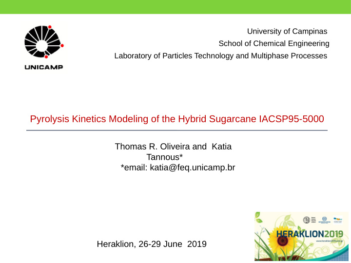 pyrolysis kinetics modeling of the hybrid sugarcane